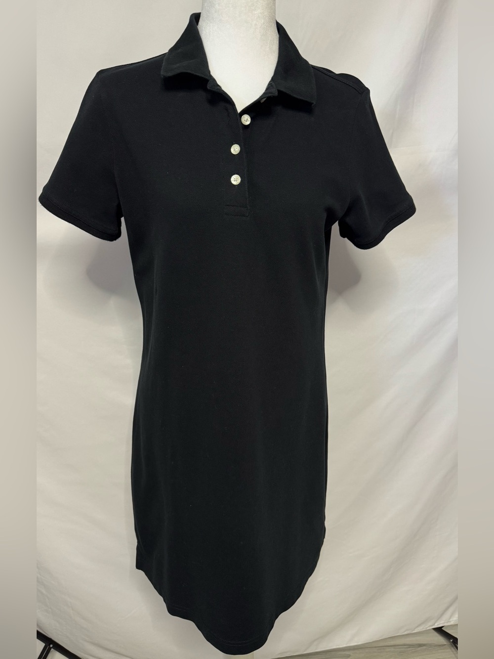 IZOD Classic Black Short Sleeve Collared Polo Dress M